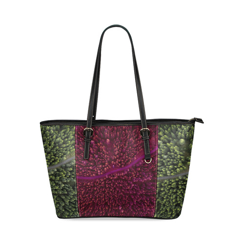 New! Luxury designers bag edition with travel theme : "area forest". New fabulous art only Leather Tote Bag/Small (Model 1640)