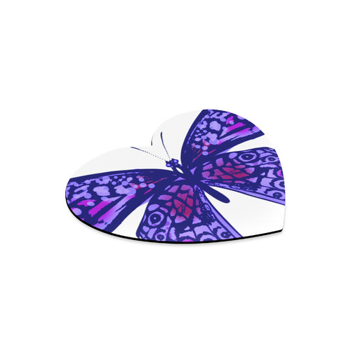 New! Original designers butterfly vintage heart-shaped Original handdrawn artistic Mousepad / White  Heart-shaped Mousepad