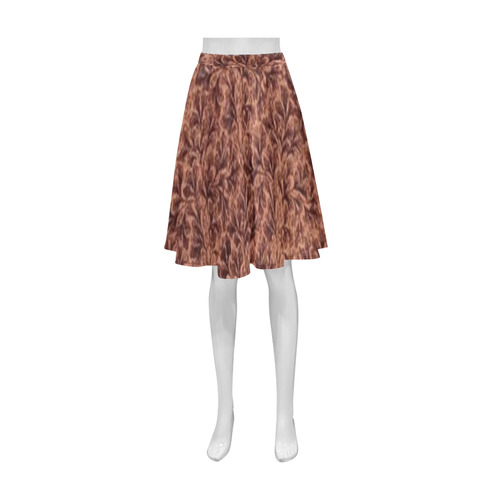 Vintage Floral Lace Leaf Coffee Brown Athena Women's Short Skirt (Model D15)