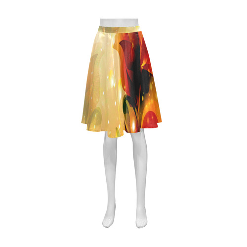 Awesome abstract flowers Athena Women's Short Skirt (Model D15)