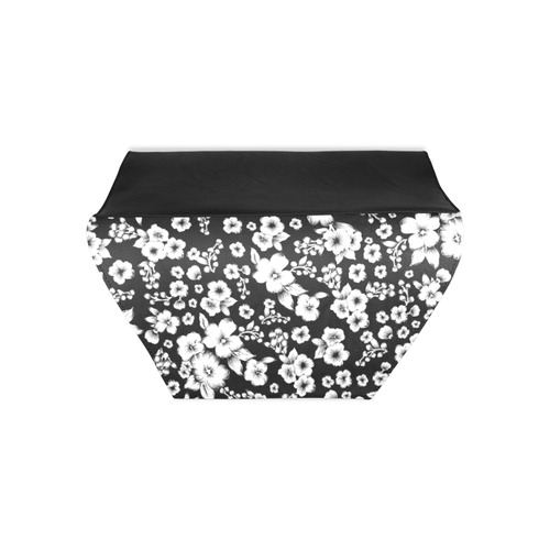 Fine Flowers Pattern Solid Black White Clutch Bag (Model 1630)