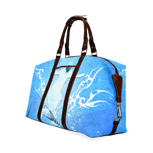 Snowboarder with snowflakes Classic Travel Bag (Model 1643) Remake