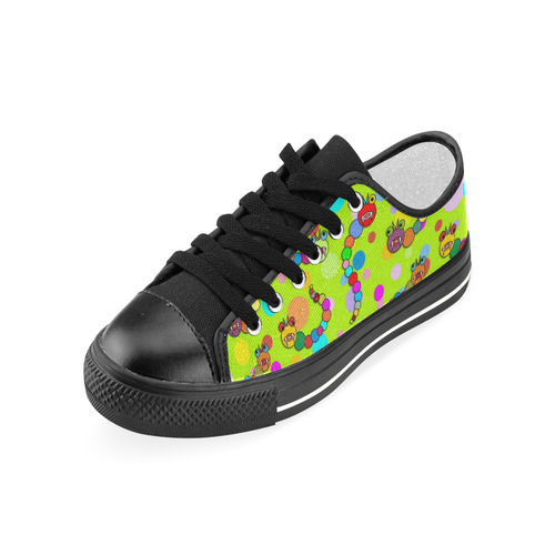 Fantastic Comic Marble Dragon and Polka Dots Women's Classic Canvas Shoes (Model 018)