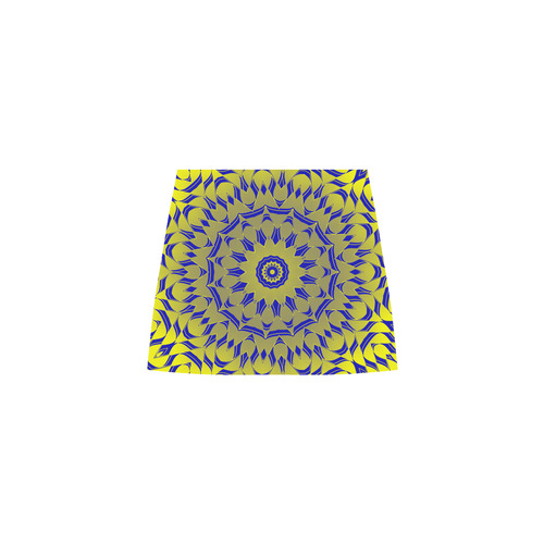 Yellow Blue Gold Mandala Eos Women's Sleeveless Dress (Model D01)