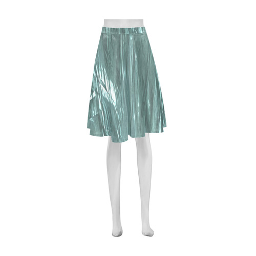 crumpled foil teal Athena Women's Short Skirt (Model D15)