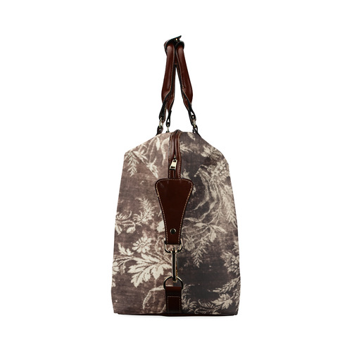 Grunge vintage floral pattern in dark brown Classic Travel Bag (Model 1643) Remake