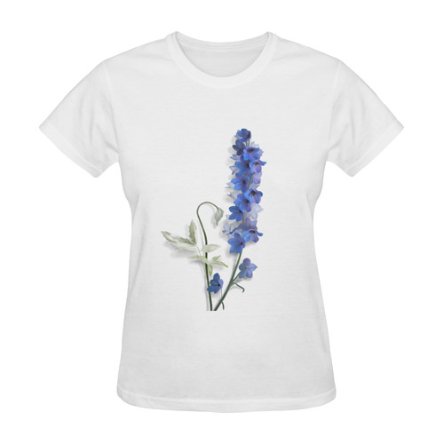 Blue - purple Consolida, original watercolors Sunny Women's T-shirt (Model T05)