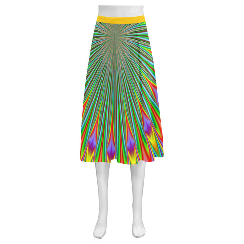 Fractal Kaleidoscope Mandala Flower Abstract 22 Mnemosyne Women's Crepe Skirt (Model D16)