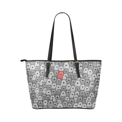 Stand Out From the Crowd Leather Tote Bag/Small (Model 1651)