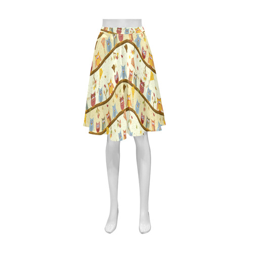 autumn owls Athena Women's Short Skirt (Model D15)