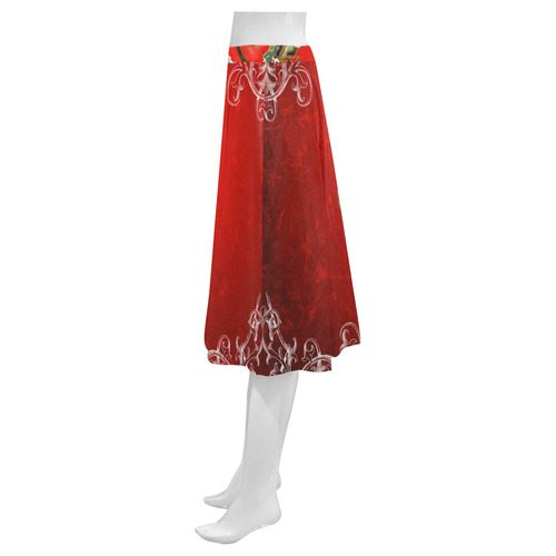 Cute toon Santa claus Mnemosyne Women's Crepe Skirt (Model D16)