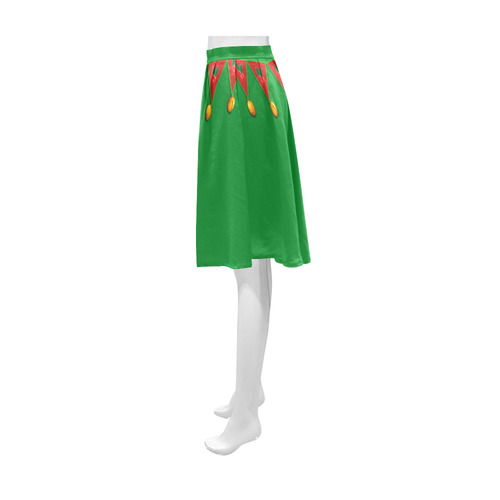 Christmas Elf - Santa's Helper - Green Suit Athena Women's Short Skirt (Model D15)