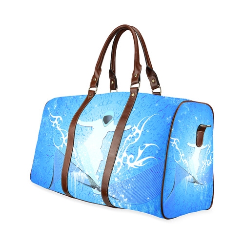 Snowboarder with snowflakes Waterproof Travel Bag/Small (Model 1639)