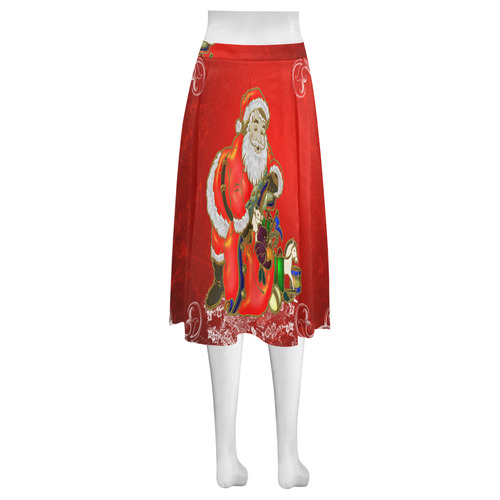 Cute toon Santa claus Mnemosyne Women's Crepe Skirt (Model D16)