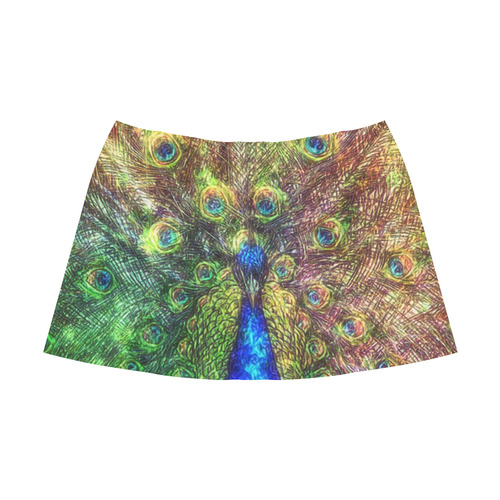 peacock Mnemosyne Women's Crepe Skirt (Model D16)