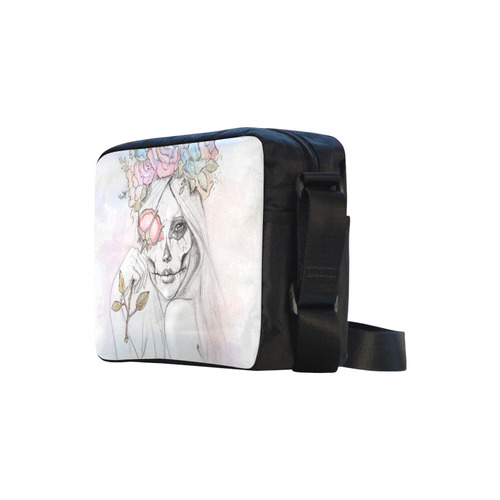 Boho Queen, skull girl, watercolor woman Classic Cross-body Nylon Bags (Model 1632)