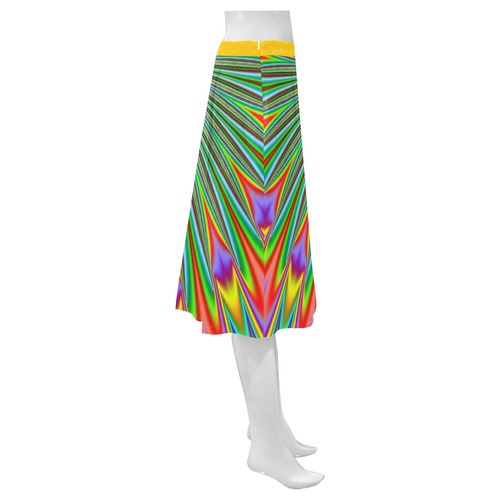 Fractal Kaleidoscope Mandala Flower Abstract 22 Mnemosyne Women's Crepe Skirt (Model D16)