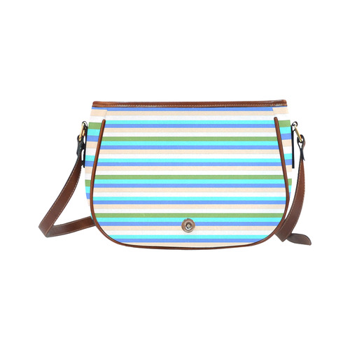 Beach Color Stripes of Sint Maarten Saddle Bag/Small (Model 1649) Full Customization