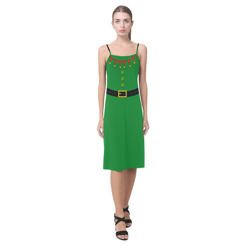Christmas Elf - Santa's Helper - Green Suit Alcestis Slip Dress (Model D05)