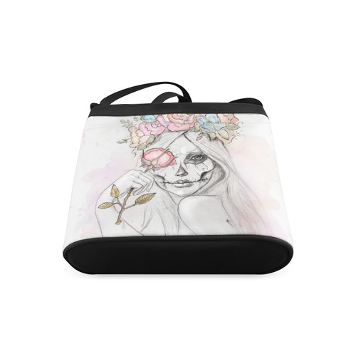 Boho Queen, skull girl, watercolor woman Crossbody Bags (Model 1613)