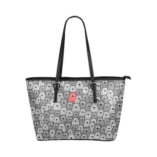 Stand Out From the Crowd Leather Tote Bag/Small (Model 1651)