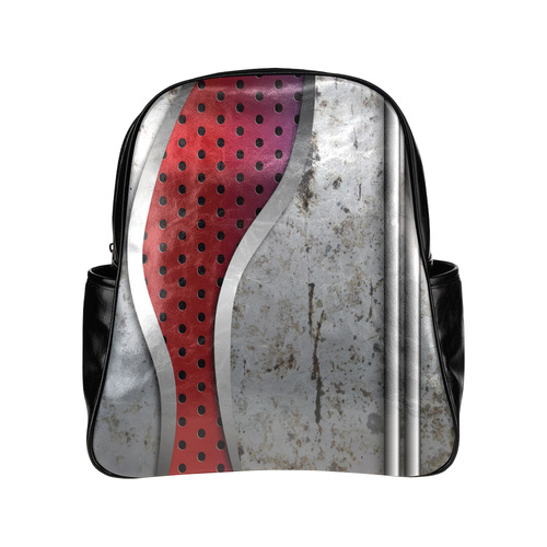 3D metal texture Multi-Pockets Backpack (Model 1636)