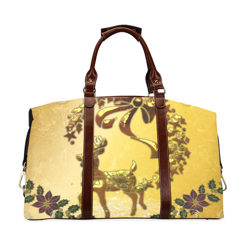 Reindeer in golden colors Classic Travel Bag (Model 1643) Remake