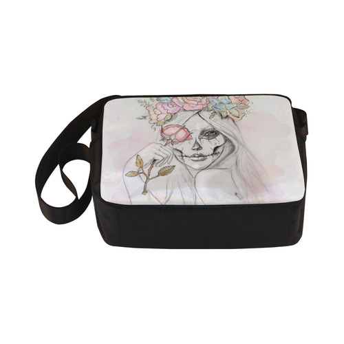 Boho Queen, skull girl, watercolor woman Classic Cross-body Nylon Bags (Model 1632)