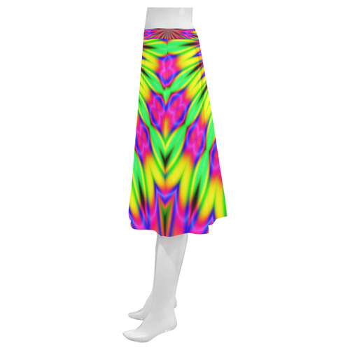 Fractal Kaleidoscope Mandala Flower Abstract 25 Mnemosyne Women's Crepe Skirt (Model D16)