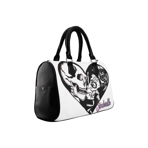 "Skull Heart Kiss" by SKinderella Boston Handbag (Model 1621)