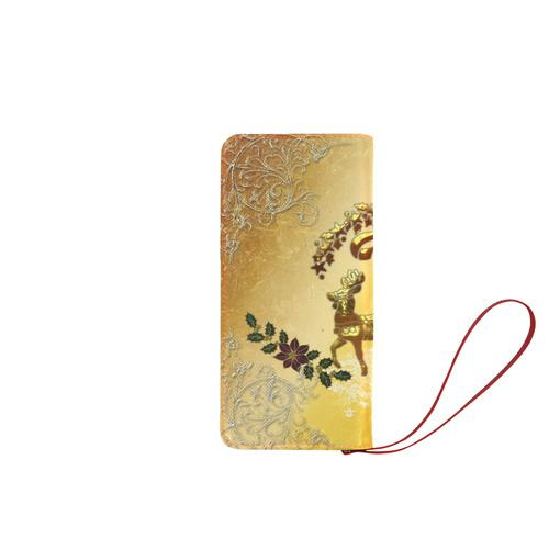 Reindeer in golden colors Women's Clutch Wallet (Model 1637)