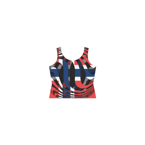 The Flag of Norway Sleeveless Splicing Shift Dress(Model D17)