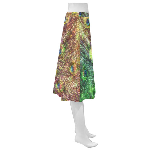peacock Mnemosyne Women's Crepe Skirt (Model D16)