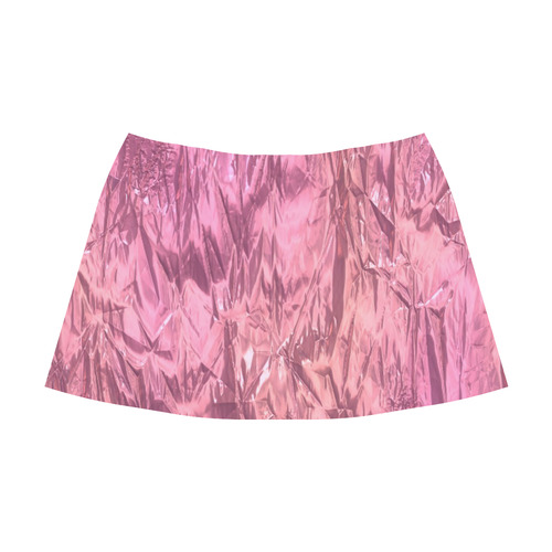 crumpled foil pink Mnemosyne Women's Crepe Skirt (Model D16)