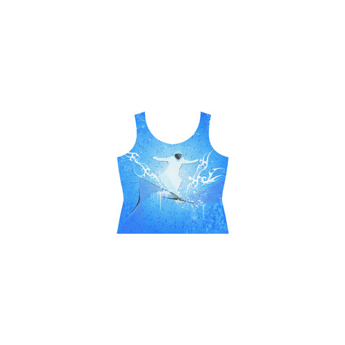 Snowboarder with snowflakes Sleeveless Splicing Shift Dress(Model D17)