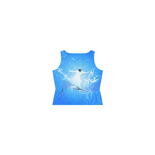 Snowboarder with snowflakes Sleeveless Splicing Shift Dress(Model D17)