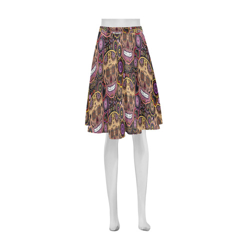 candy sugar skull Athena Women's Short Skirt (Model D15)