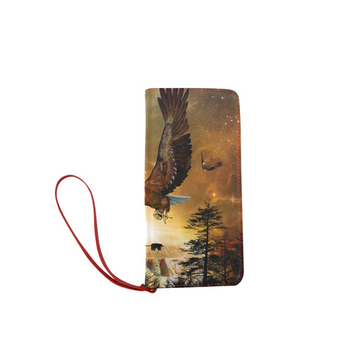 Awesome flying eagle Women's Clutch Wallet (Model 1637)