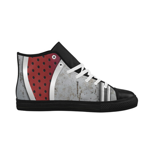 3D metal texture Aquila High Top Microfiber Leather Women's Shoes (Model 032)