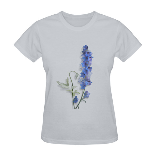 Blue - purple Consolida, original watercolors Sunny Women's T-shirt (Model T05)