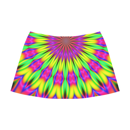 Fractal Kaleidoscope Mandala Flower Abstract 25 Mnemosyne Women's Crepe Skirt (Model D16)