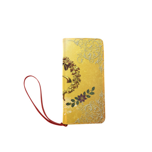 Reindeer in golden colors Women's Clutch Wallet (Model 1637)