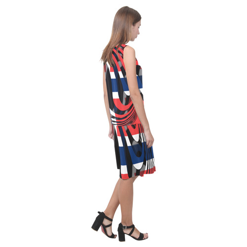 The Flag of Norway Sleeveless Splicing Shift Dress(Model D17)
