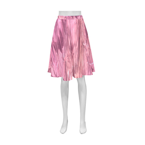 crumpled foil pink Athena Women's Short Skirt (Model D15)