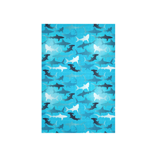 sharks! Cotton Linen Wall Tapestry 40"x 60"