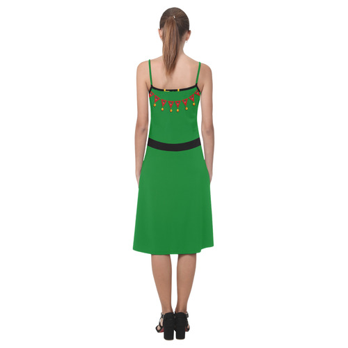 Christmas Elf - Santa's Helper - Green Suit Alcestis Slip Dress (Model D05)