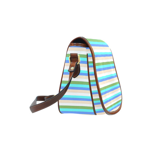 Beach Color Stripes of Sint Maarten Saddle Bag/Small (Model 1649) Full Customization