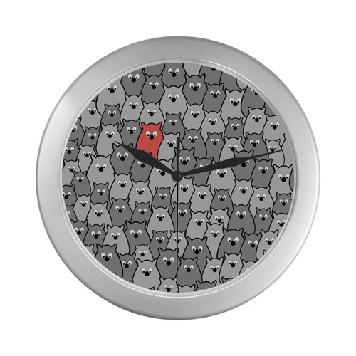 Stand Out From the Crowd Silver Color Wall Clock