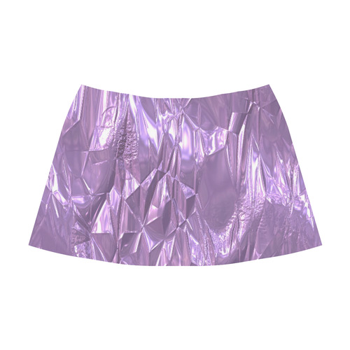 crumpled foil lilac Mnemosyne Women's Crepe Skirt (Model D16)