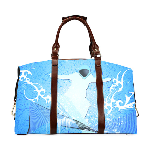 Snowboarder with snowflakes Classic Travel Bag (Model 1643) Remake